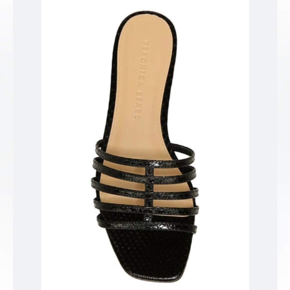 VERONICA BEARD Mazon Leather Slide Sandal In Black